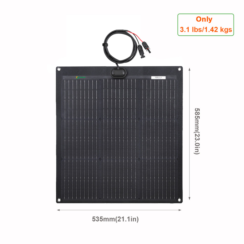 LensunSolar 50W 12V ETFE Flexible Solar Panel