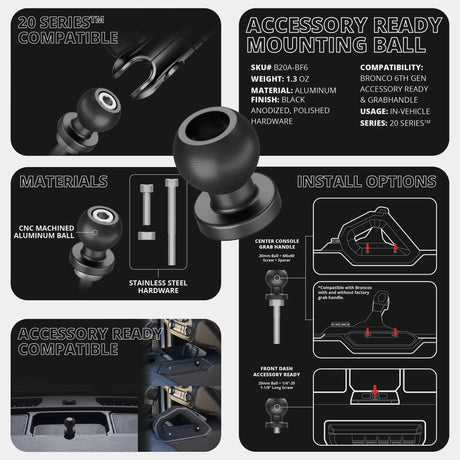 LINK™ MagSafe Phone Mount | Accessory Ready Dash and Grab Handle Compatible | 2021+ Ford Bronco | 3.5" Arm - Xtrusion Overland