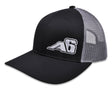 Low Pro Trucker Snap - Back Hat - Black/Grey with A6™ Embroidered Logo - Xtrusion Overland