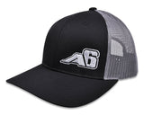 Low Pro Trucker Snap - Back Hat - Black/Grey with A6™ Embroidered Logo - Xtrusion Overland