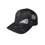 Low Pro Trucker Snap - Back Hat - Black/Grey with A6™ Embroidered Logo - Xtrusion Overland