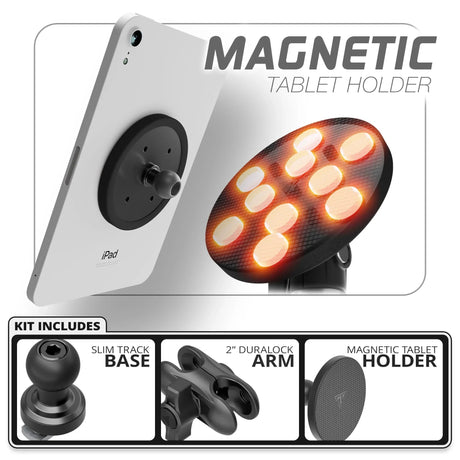 Magnetic Tablet Holder | Slim Track Base | 2" DuraLock™ Arm - Xtrusion Overland