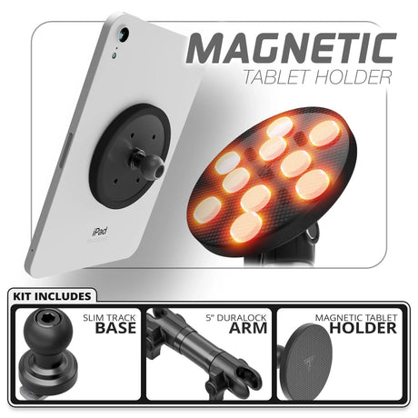 Magnetic Tablet Holder | Slim Track Base | 5" DuraLock™ Arm - Xtrusion Overland