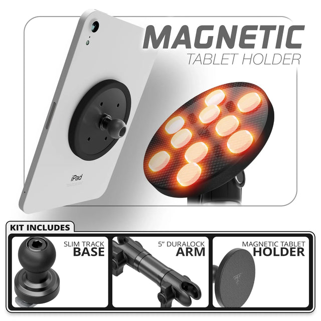 Magnetic Tablet Holder | Slim Track Base | 5" DuraLock™ Arm - Xtrusion Overland