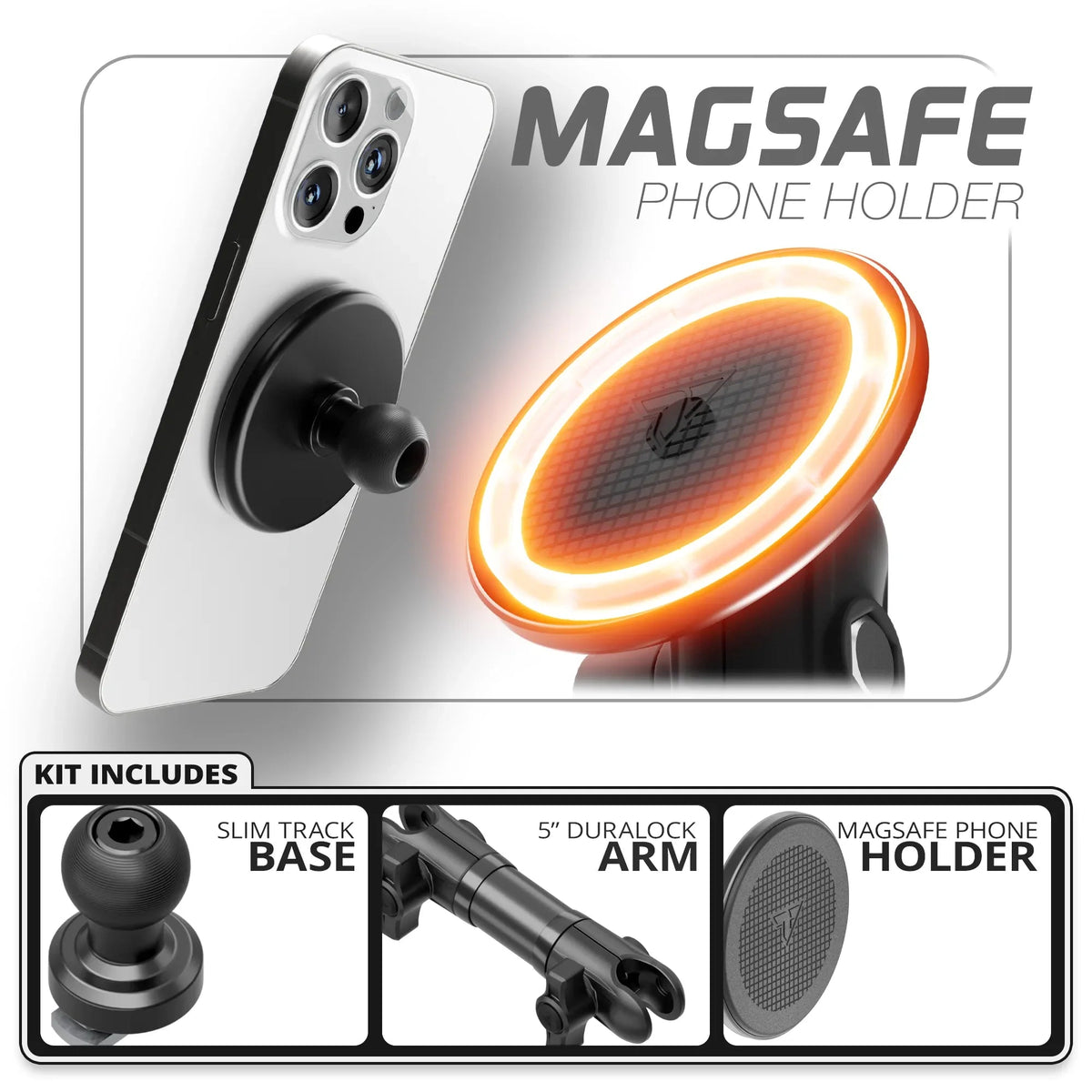 MagSafe Phone Holder | Slim Track Base | 5" DuraLock Arm - Xtrusion Overland