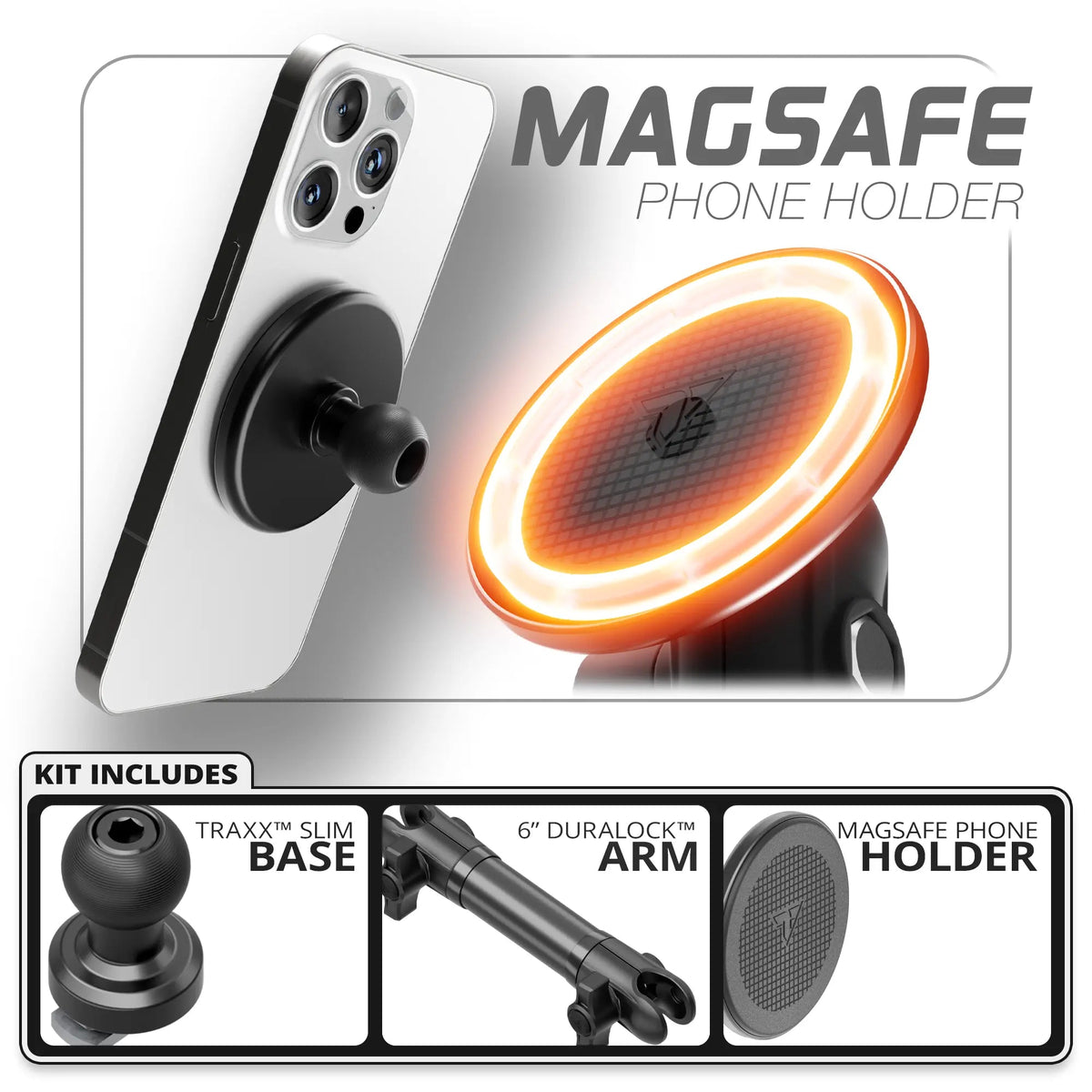 MagSafe Phone Holder | Slim Track Base | 6" DuraLock Arm - Xtrusion Overland
