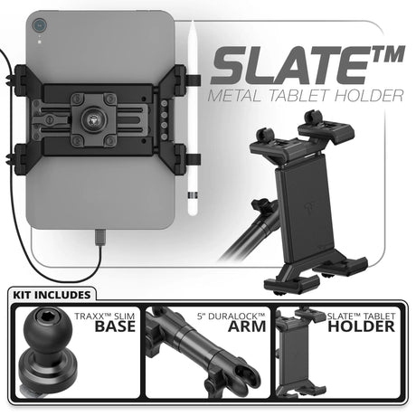 Metal Tablet Holder | Slim Track Base | 5" DuraLock Arm - Xtrusion Overland