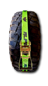 Neon Green Tire Tie Down (Single Strap) - Xtrusion Overland