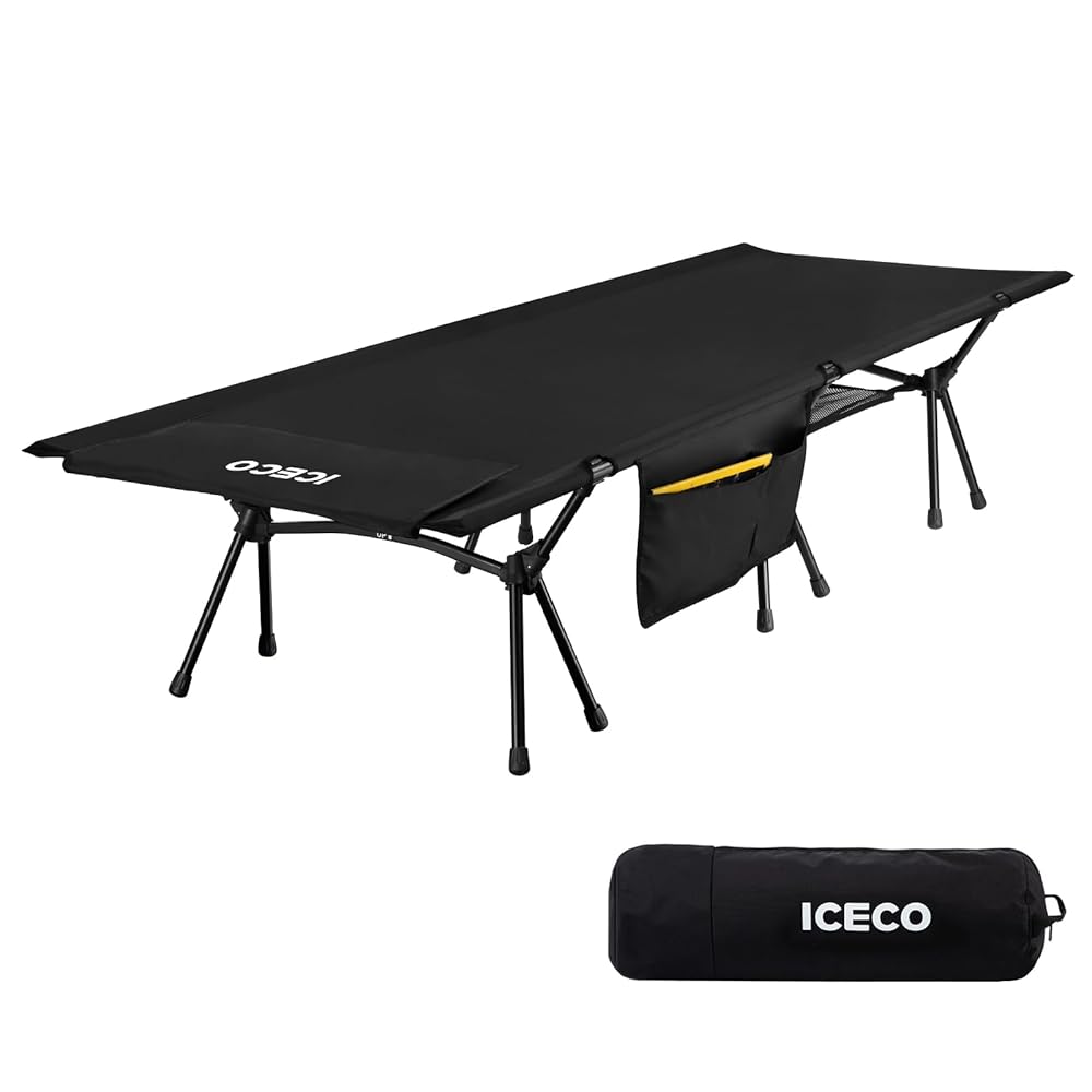 Portable L Size Camping Cot in Black | ICECO - Xtrusion Overland