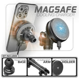 Qi2.2/MagSafe Charging & Cooling Phone Holder | Slim Track Base | 5" DuraLock Arm - Xtrusion Overland