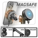 Qi2.2/MagSafe Charging & Cooling Phone Holder | Slim Track Base | 6" DuraLock Arm - Xtrusion Overland