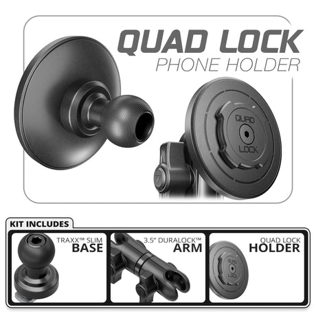Quad Lock MAG™ Phone Holder | Slim Track Base | 3.5" DuraLock Arm - Xtrusion Overland