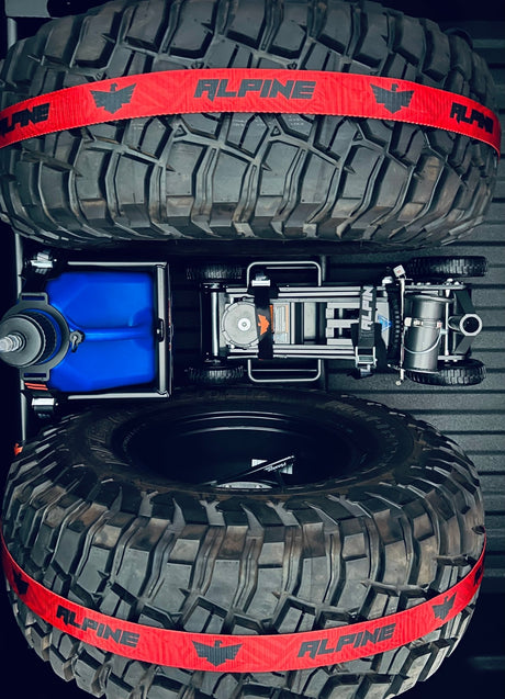 Red Dazzle Tire Tie Down (Single Strap) - Xtrusion Overland