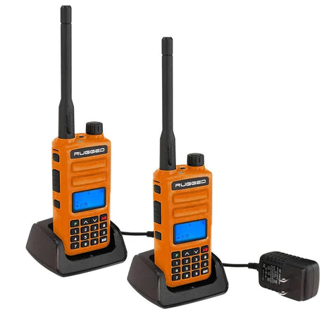 Rugged Radios 2 PACK - GMR2 GMRS and FRS Two Way Handheld Radios - Safety Orange - Xtrusion Overland