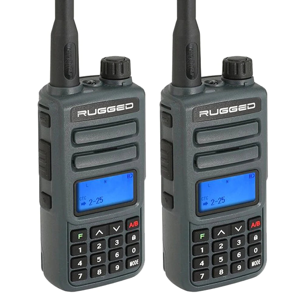Rugged Radios 2 PACK - GMR2 Handheld GMRS FRS Radio pair - By Rugged Radios - Grey