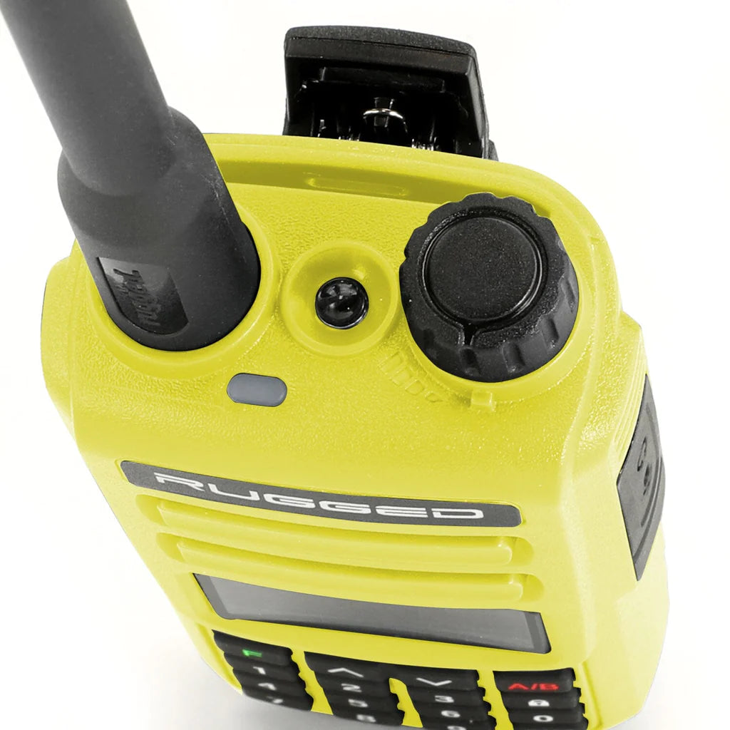 Rugged Radios 2 PACK - GMR2 GMRS and FRS Two Way Handheld Radios - High Visibility Safety Yellow