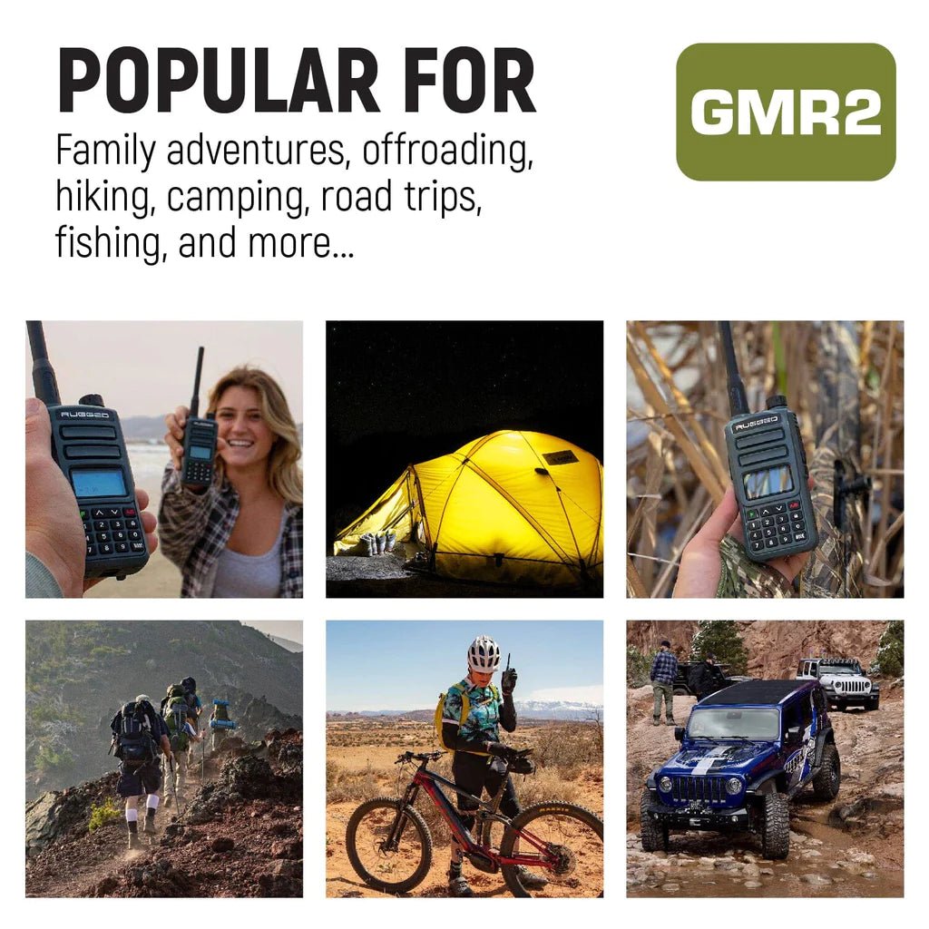 Rugged Radios GMR2 GMRS and FRS Two Way Handheld Radio - Grey - Xtrusion Overland