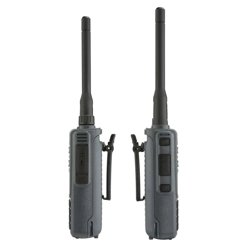 Rugged Radios GREAT OUTDOORS PACK - GMR2 GMRS and FRS Two Way Handheld Radios with Lapel Mics and XL Batteries