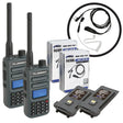 Rugged Radios GREAT OUTDOORS PACK - GMR2 GMRS and FRS Two Way Handheld Radios with Lapel Mics and XL Batteries - Xtrusion Overland