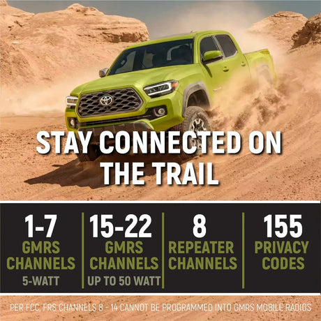 Rugged Radios Toyota Tacoma, 4Runner, Lexus Two-Way GMRS Mobile Radio Kit - Xtrusion Overland