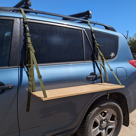 Tire Table Hanging Shelf for Vanlife & Camping