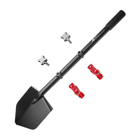Shovel / Mount Combo - Black LONG Shovel / Red UMD with Knobs - Xtrusion Overland