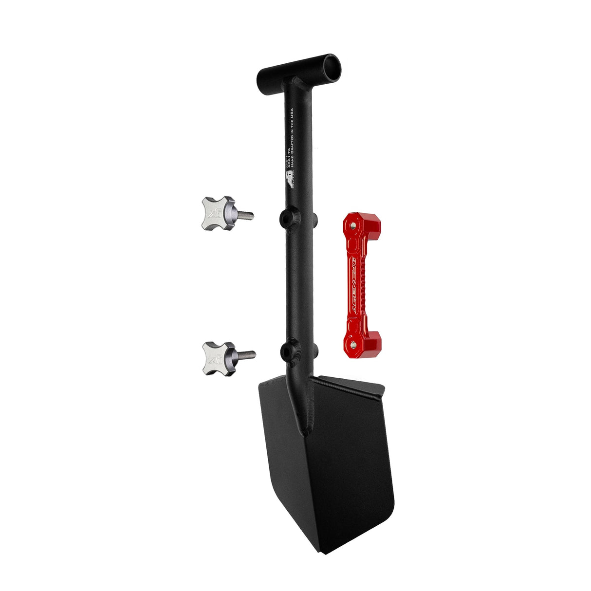 Shovel / Mount Combo - Black Mini Shovel / Red SSM with Knobs - Xtrusion Overland