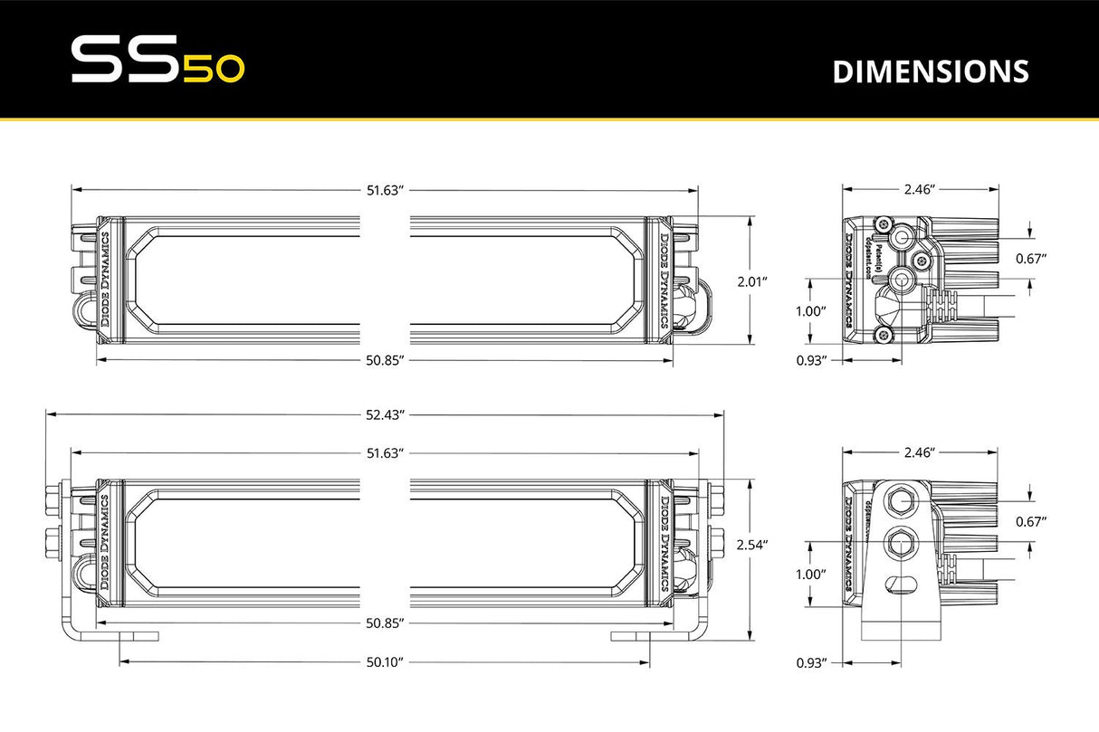 SS50 White LED Light Bar - DIODE DYNAMICS - Xtrusion Overland