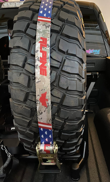 Stars and Camo Tire Tie Down (Single Strap) - Xtrusion Overland