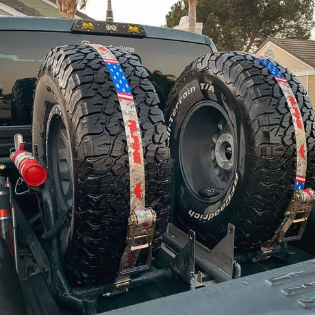 Stars and Camo Tire Tie Down (Single Strap) - Xtrusion Overland