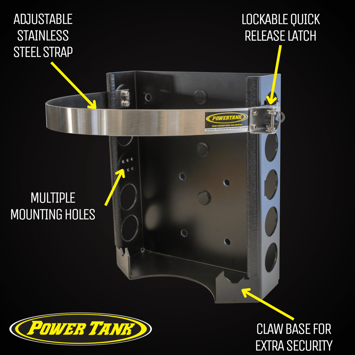 Strato LOCKER Bracket for 4.25 lb, 10 lb, 11 lb Steel Propane Tanks - Xtrusion Overland