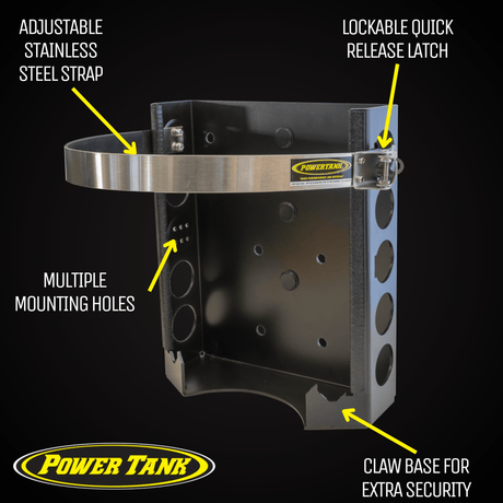 Strato LOCKER Bracket for 4.25 lb, 10 lb, 11 lb Steel Propane Tanks - Xtrusion Overland