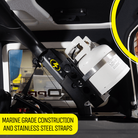 Strato LOCKER Bracket for 4.25 lb, 10 lb, 11 lb Steel Propane Tanks - Xtrusion Overland