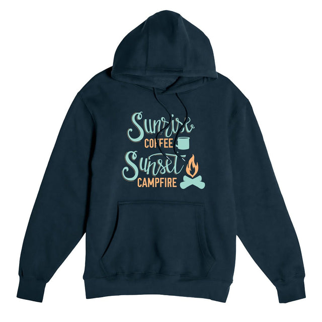 Sunrise Coffee, Sunset Campfire Fleece Pullover - Xtrusion Overland