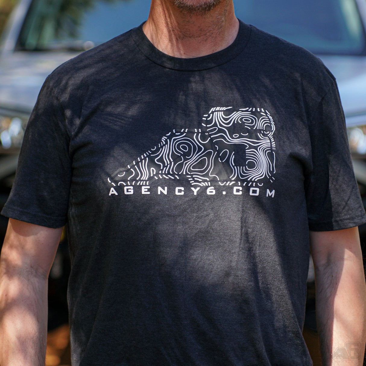 T-Shirt - A6 Topographic Logo - Dark Grey - Xtrusion Overland