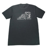 T-Shirt - A6 Topographic Logo - Dark Grey - Xtrusion Overland