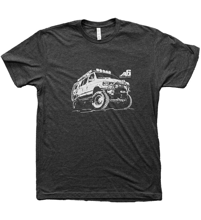T-Shirt - Agency 6 Adventure Van - Charcoal Heather - Xtrusion Overland