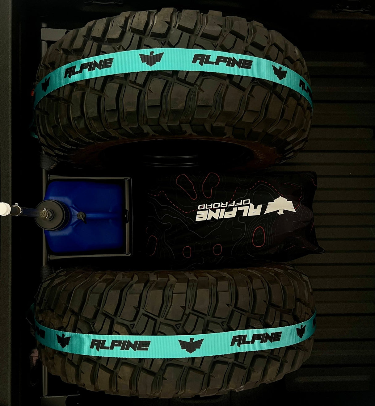 Teal Tire Tie Down (Single Strap) - Xtrusion Overland