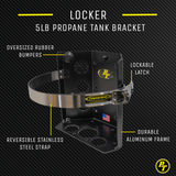 Teton LOCKER Propane Tank Bracket for 5 lb LP Bottle 8 in Diameter - Xtrusion Overland