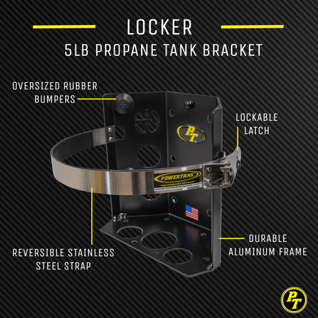 Teton LOCKER Propane Tank Bracket for 5 lb LP Bottle 8 in Diameter - Xtrusion Overland