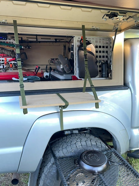 Tire Table Hanging Shelf for Vanlife & Camping - Xtrusion Overland