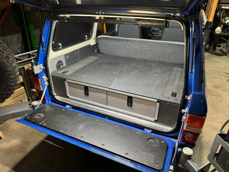 Toyota Land Cruiser 1980 - 1989 60 Series - Side x Side Drawer Module with Fitted Top Plate - 41 3/8"W x 9 - 1/2"H x 40"D - Xtrusion Overland