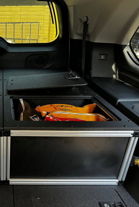 Toyota - Sequoia - 2023 - Present - 3rd Gen - Explore Series - Single Drawer - 19 - 3/16" Width x 38" Deep x 10" High - Drawer Module with Short Drawer 20" and Storage Space Behind Drawer - Xtrusion Overland