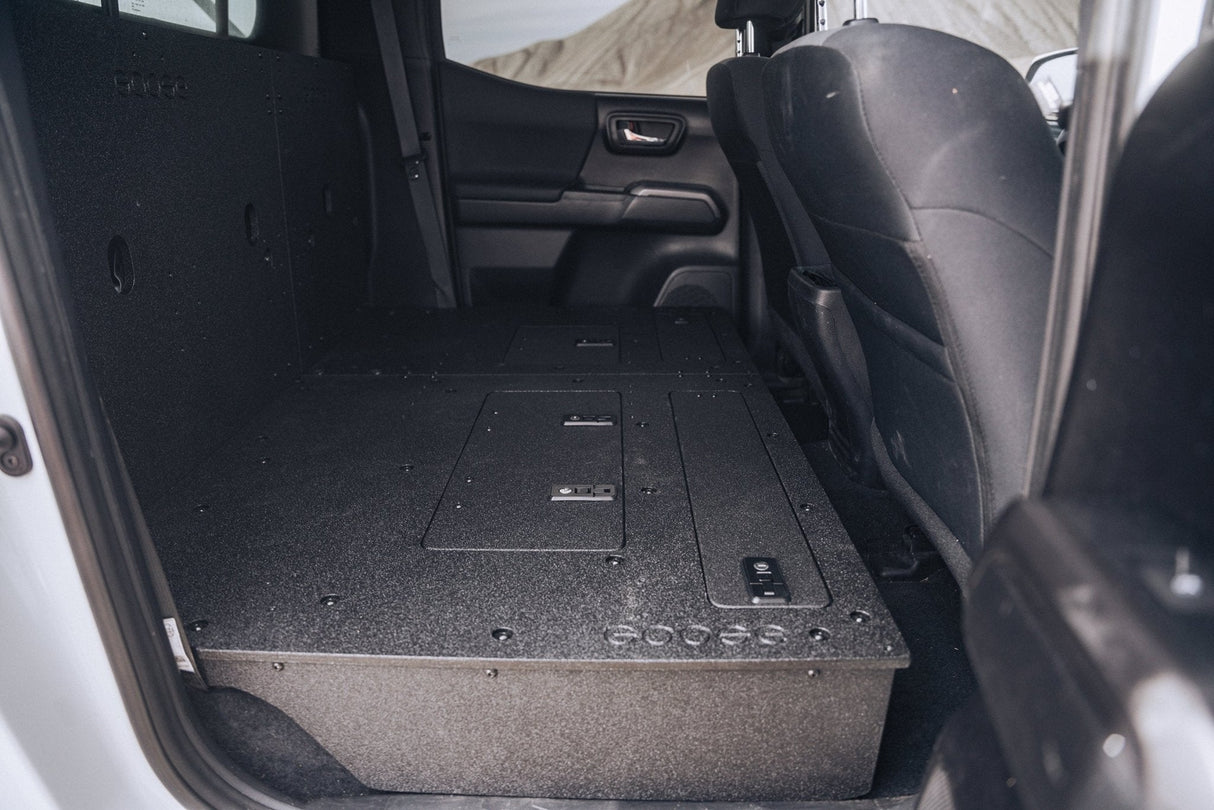 Toyota Tacoma 2005 - 2023 2nd and 3rd Gen Double Cab Version 2 - Second Row Seat Delete Plate System - Xtrusion Overland