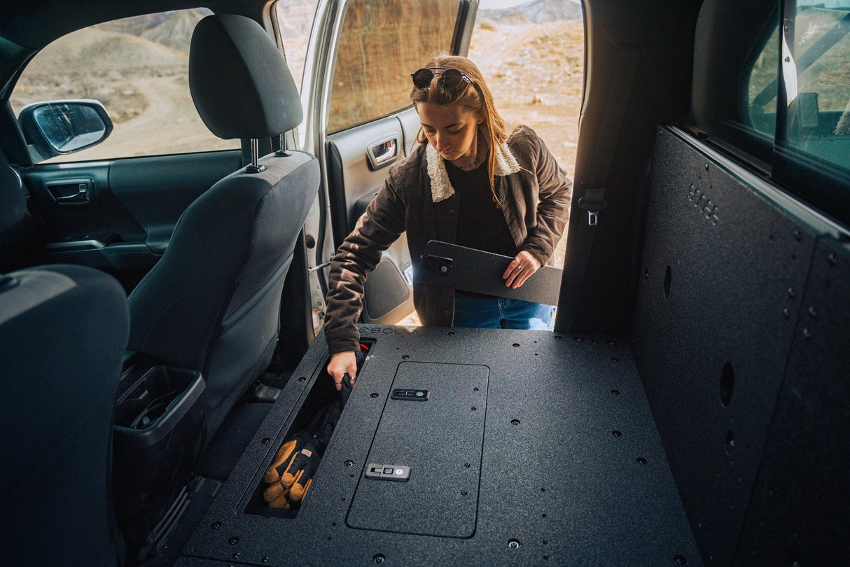 Toyota Tacoma 2005 - 2023 2nd and 3rd Gen Double Cab Version 2 - Second Row Seat Delete Plate System - Xtrusion Overland