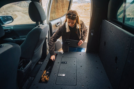 Toyota Tacoma 2005 - 2023 2nd and 3rd Gen Double Cab Version 2 - Second Row Seat Delete Plate System - Xtrusion Overland