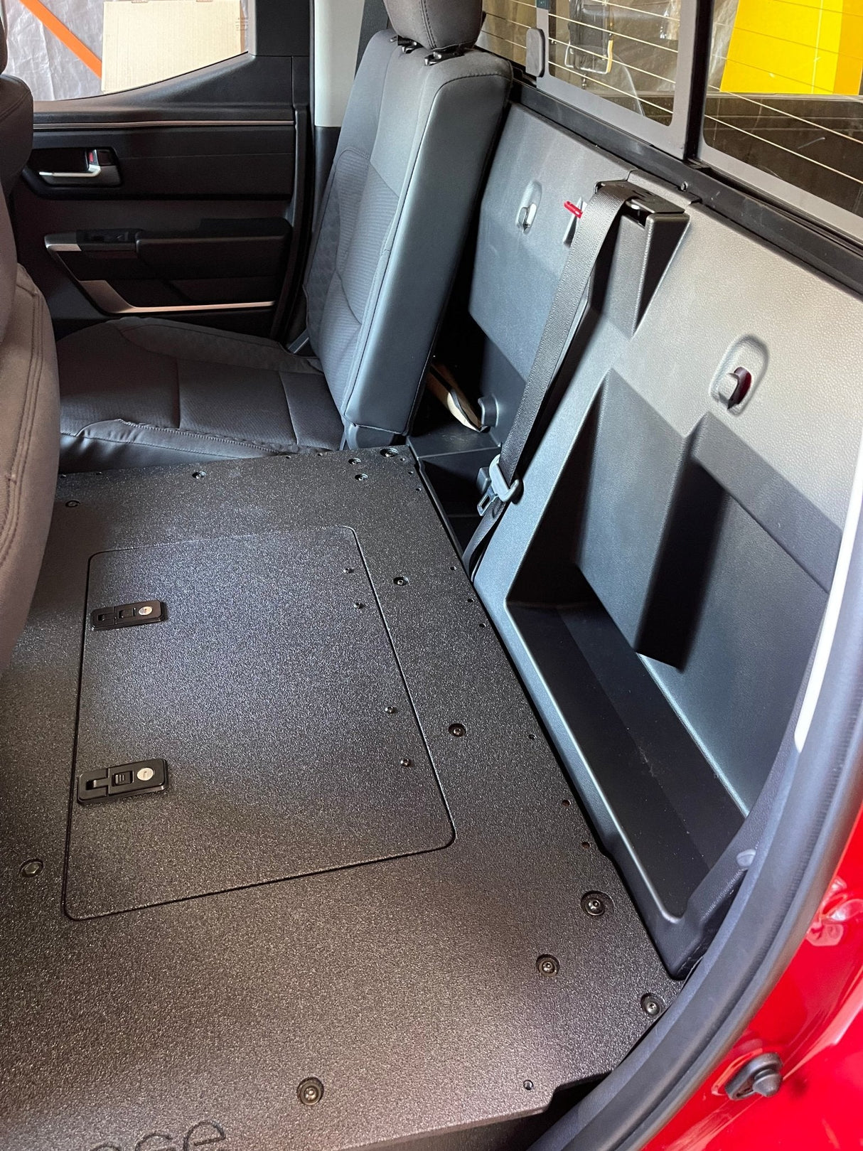 Toyota Tundra 2022 - Present 3rd Gen. DoubleCab - Second Row Seat Delete Plate System - Xtrusion Overland