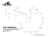 270 DEGREE AWNING, XL, PASSENGER SIDE, C-CHANNEL ALUMINUM, OLIVE, BY TUFF STUFF OVERLAND