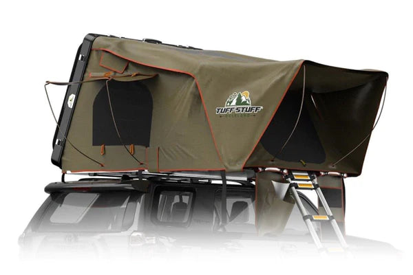 ALPHA HARDSHELL ROOFTOP TENT, ABS, 2-3 PERSON, BLACK, BY TUFF STUFF OVERLAND