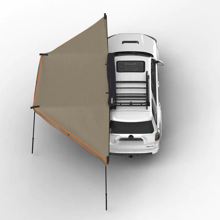 TUFF STUFF OVERLAND 180 DEGREE AWNING, XL, DRIVER OR PASSENGER SIDE, C-CHANNEL ALUMINUM, OLIVE, BY TUFF STUFF OVERLAND - Xtrusion Overland